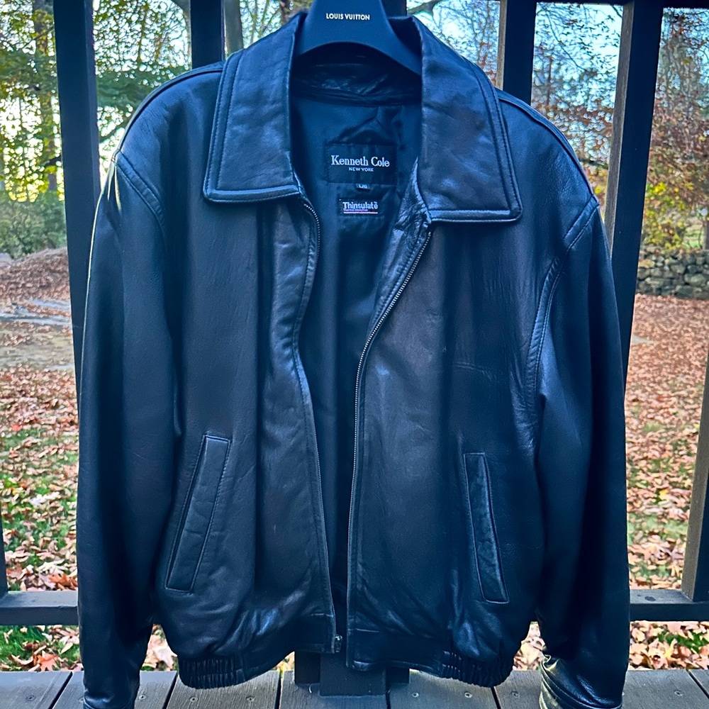 Mens Kenneth Cole Leather Jacket LG
